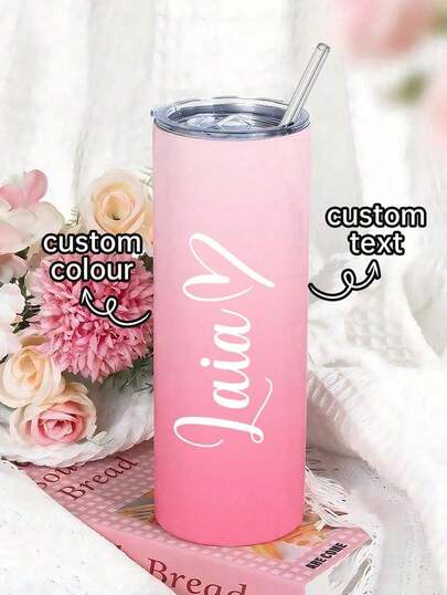 Personalized 20oz Name Tumbler With Straw And Lids ,Custom 20oz Stainless Steel Cups Mother's Day,Brides Maid,Birthday,Graduation Gifts, Any Occasion.