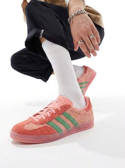 Adidas Gazelle Indoor Women's Sneakers Semi Pink Spark/Preloved Green/Preloved Scarlet IG6782