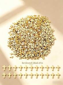 50颗/包 9x12mm 十字孔珠，多种颜色可选，优质CCB塑料材质，不易褪色且低致敏性，适用于DIY手链、项链、耳环、珠宝配件、鞋子装饰、手工工艺品制作 - CCB十字架 - 查看 4