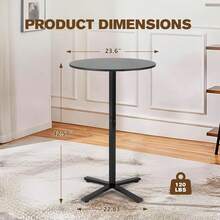 Bar Table,41 Inch Height Cocktail Table Round Bistro Bar Table With Metal Frame And Cross Base For Home,Kitchen Dining,Bar,Black - Black-basic - View 4