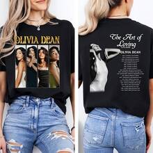 Olivia Dean The Art Of Loving Tour 2026 Concert T-Shirt - 黑色 - 查看 1