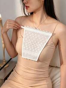3件/2件組 女款蕾絲可拆卸領子，雙層蕾絲透氣時尚胸部遮蓋假領，適合日常穿著，夏季蕾絲可拆卸領子胸部遮蓋防眩光裝飾，女款胸部遮蓋內衣 - 彩色 - 查看 1