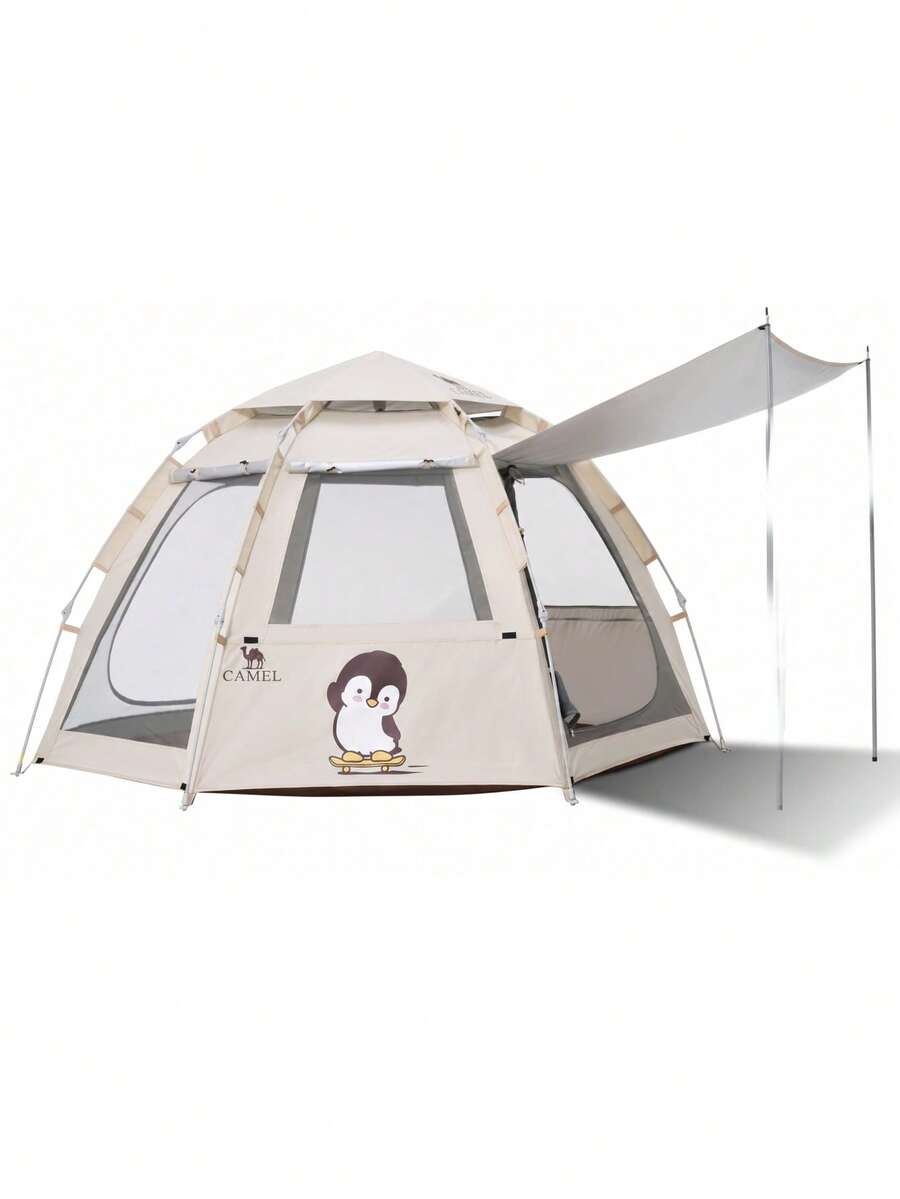 CAMEL CROWN Tenda Kemah untuk 2-3 Orang, Pemasangan Cepat 10 Menit, Cocok untuk Berkemah, Festival Musik, Halaman Belakang, Tidur, Tahan Angin dan Tahan Air - Putih Mutiara - View 1