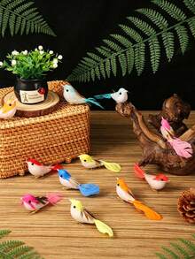 12pcs/6pcs/1pc Mini Bird Figurines Dollhouse Realistic Decoration, Handmade Mini Lifelike Birds, Colorful Artificial Bird Models Cute Animal Models Suitable For Garden, Miniature Landscape, Moss Decor, Micro Landscape, Home Decor, Landscape Designer, DIY Craft Enthusiasts - A - View 5