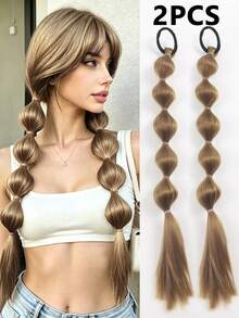 18 Inch Boxing Braids Hair Extensions 2pcs/Pack - Elastic Lantern Ponytail, Instant Volume, Suitable For Daily Wear And Holiday Hairstyles, Add Volume To Ponytail, No Extra Hair Extensions Needed (Multiple Colors Available) - Multicolor - View 15