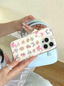 1 Pc, Ins Korean Small And Pure And Freshflowers Shell Mobile Phone Protection Shelliphone17 / Iphone17promax/Iphone16Promax/Iphone15pro/Iphone14 Iphone13/12/11fit As A Family/Friend/Sister/Girlfriend's Valentine'sday Gift/Birthday Gift/Mother's Day Gift. - Pink - View 8