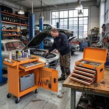 Professional Grade Heavy Duty Steel 2-In-1 Detachable Tool Chest, Large Capacity 5 Drawers Rolling Tool Storage With Smooth Glide Drawers, Easy-Grip Lid Lock & 360° Swivel Wheels, User-Friendly Organizer For Home, Garage & Workshop, Orange - Orange 5Tier Detachable Rolling Tool Chest - View 9