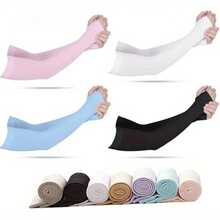 [Cooling Arm Sleeves] 7Pairs Cooling Sunscreen Arm Sleeves | UV Resistant, Breathable, Stretchable For Men And Women, Summer Sleeves, Sunscreen Gloves, Anti-UV,Sun Protection Arm Guards For Cycling And Driving,Summer Ice Silk Sleeves,Ideal Gifts - PHỐI MÀU - 7 cặp - Xem 1