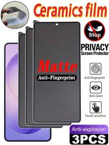 3 piezas Película cerámica mate anti espionaje, anti reflejo y anti huellas dactilares, cobertura completa, a prueba de explosiones y resistente a los arañazos, protector de pantalla de teléfono móvil compatible con Xiaomi 14T 15T 13T Pro Poco X6 M6/ Note 13 14 12 4g 5g 14c 13c A5 A4 Protección de privacidad en la oficina/metro, película suave sin vidrio, no admite reconocimiento de huellas dactilares [Versión internacional, no versión local] - transparente - Ver 58