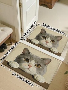 DAJIANG 1 pieza Alfombra de entrada/felpudo para cocina y baño con diseño de perro de dibujos animados colorido y lindo, lavable, antideslizante y duradera para uso interior y exterior, adecuada para días festivos - Sonda corta británica - Ver 11