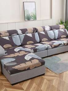 1 chiếc vỏ bọc đệm ghế sofa in họa tiết, vỏ bọc đệm ghế sofa hình chữ L, vỏ bọc đệm lưng sofa riêng biệt có thể giặt được, thích hợp để bảo vệ đồ nội thất khỏi bụi bẩn. - Màu xám đen - Xem 11