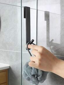 2 piezas Ganchos para baño montados en la pared con acabado dorado cepillado | Diseño curvo con tapa esférica, estilo moderno y ahorro de espacio, adecuado para puertas de vidrio, barras de cortina de ducha, toalleros - Fácil de instalar, anticorrosión - Multicolor - Ver 4