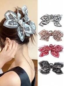 1pc Retro Colorful Abstract Pattern Hair Clip, Bohemian Style Hair Accessory Suitable For Thick Hair, Holiday Hair Decor - Multicolor - View 3