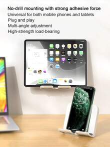 1 Giá đỡ điện thoại đa năng có thể điều chỉnh, để bàn và treo tường, phù hợp cho phòng khách, phòng tắm, nhà bếp, giá đỡ máy tính bảng và điện thoại thông minh đa năng. - Nhiều màu - Xem 3