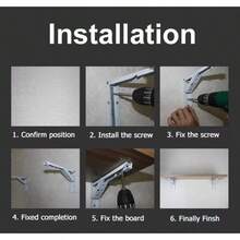 2pcs Foldable Heavy Duty Shelf Brackets, Triangular Wall-Mounted Hinges Suitable For Countertops And Tables - B - View 4