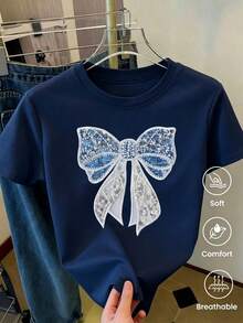 Camiseta de manga corta de moda para primavera y verano de 2026, hecha en México, 180 gramos. Estampado de dibujos animados, modelo de pareja, apta para uso interior o exterior. Cuello redon - Estilo - Ver 5