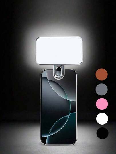 Baijun XU 1 pieza Luz de anillo para selfie ajustable de 3 colores, adecuada para teléfono inteligente, cámara, videoconferencia, transmisión en vivo, computadora portátil, maquillaje y selfie, luz LED portátil y mini, recargable por USB, luz de relleno para selfie de bolsillo con temporizador, iluminación de fotografía RGB para transmisión en vivo