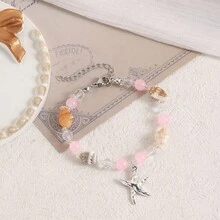 1 chiếc vòng tay hình vỏ sò phong cách đại dương mùa hè với dây điều chỉnh và mặt dây chuyền hình sao biển, phụ kiện mang đến cảm giác nghỉ dưỡng. - Vòng tay kỳ nghỉ biển - Xem 8