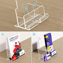 Soporte de acrílico para folletos de 8.5 x 11 pulgadas soporte de pared transparente con soporte para tarjetas de visita acrílico soporte de exhibición de plástico para revistas folletos folletos - Transparente - Ver 4
