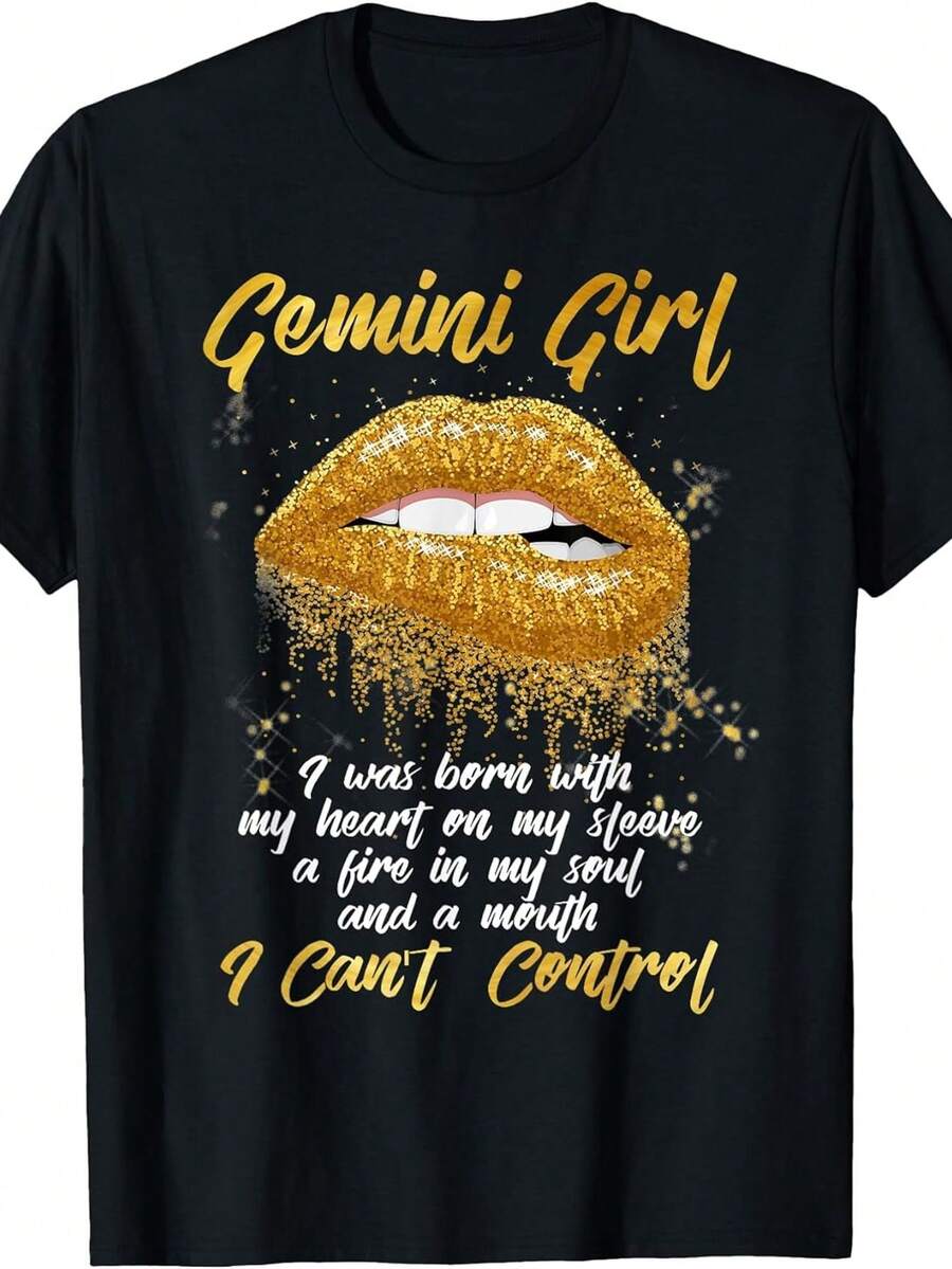 Yo soy una camisa Gemini divertida camiseta de cumpleaños para las mujeres, camiseta de señoras, más, cuello de tripulación, negro, lavable en máquina, regalo