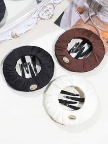 1pc Women's Fashion Flat Bun Hair Clip, Suitable For Daily Wear - Multicolor - View 7