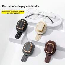 1pc Car Fashion Glasses Clip, High-End Unisex Automotive Interior Sun Visor Glasses Storage Holder - Car-mounted - View 5