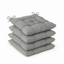 Pack de 2-4-6 Cojines para Silla – 40 x 40 x 5 cm, con Cintas de Sujeción y Relleno Firme, Uso Interior y Exterior. - Gris - Ver 5