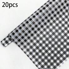 20pcs Plaid Wrapping Paper, Semi-Transparent Thin Paper Suitable For Wedding, Valentine's Day Gifts, DIY Crafts, Birthday Gifts Packaging, Gift Bag Filler, Party Favors - View 6