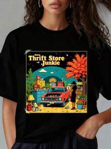 Women T-Shirts - Black - View 1