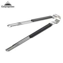 Kẹp nướng thịt CAMPINGMOON bằng thép không gỉ 304 dày, chịu nhiệt, kiểu Hàn Quốc, kẹp bánh mì, thịt nướng SJ10, dụng cụ cắm trại - Bạc - Xem 7