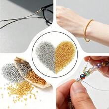 4000 hạt tròn bằng kim loại màu vàng/bạc trơn 2mm, hạt bấm, phụ kiện trang sức, thích hợp để làm vòng tay, dây chuyền, bông tai. - Nhiều màu - Xem 3