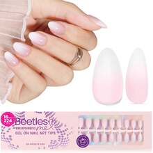 224PCS 16Sizes Extra Short Almond Press On Nails, Beetles Ombre Pink French Tip 4-In-1 Gel Nail Tips, Pre-Applied Primer Base, Soak Off UV Nail Extension, DIY Manicure Gifts For Women - 224Pcs 16Sizes Short Almond-Ivory Fade - 查看 8
