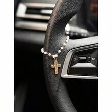 1 pieza Decoración de cadena de perlas para volante de coche, decoración interior de coche - A - Ver 9