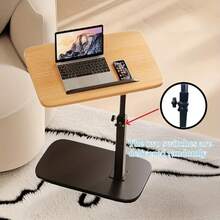 360° Adjustable Height Desk, Featuring Fashionable Minimalist Metal Frame And Durable Wooden Surface, Stable And Non-Shaky. This Lightweight Portable Side Table Is Ideal For Snacks Or Home Office Use. - Multicolor - View 13