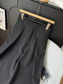 GMFP Women's Casual Elegant Fashion Simple Solid Color Loose Pants, Suitable For Commuting And Vacation Season, Spring/Summer Black - Black - View 8