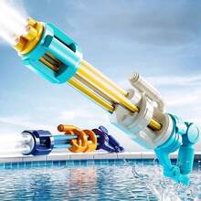 Large Gatling-Style Water Gun, High-Capacity Pull-Action Water Gun, Powerful Long-Range Shooting, Perfect For Summer Pool, Beach, Backyard, Outdoor Water Gun Games, Suitable For All Ages - Multicolor - View 6