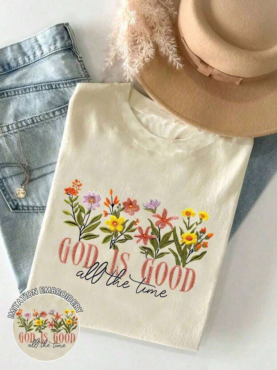 Diseño de sublimación para camiseta de mujer con estampado de lazo de cerezo, diseño estético femenino de niña, para el Día de la Madre-Vintage Street Style Unisex Loose Cotton Short Sleeve Crew Neck T-Shirt - Albaricoque - Ver 1