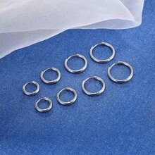 4对高品质不锈钢金色耳环，防过敏，简约优雅，时尚女式首饰配饰，适合日常佩戴或参加派对，是送给她的精致礼物。 - 鋼色 - 查看 3