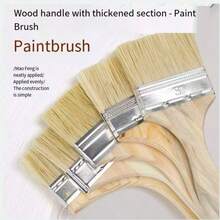 3in/3.94in Bristle Brush With Wooden Handle, Suitable For Baking, Grilling, Pancake Coating, Industrial Pig Hair Brush, Paint Brush, Soft Hair Brush, Grilling, Home Decoration, Glue, Paint Cleaning Household Brush - A - View 9