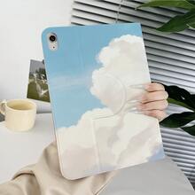 1个天空云朵飞机图案平板电脑保护套，带笔槽，兼容iPad 9.7/10.2/10.9英寸（第7/8/10代）、2022款第10代10.9英寸、iPad Air 2/4/5/11（M3 2025）/13（M3 2025）、iPad Pro 11、11（A16 2025）/Galaxy Tab S10+/S9/A9、华为MatePad - 彩色 - 查看 7