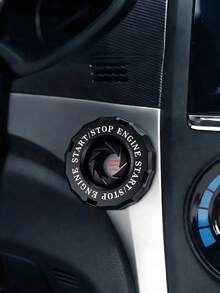 1pc Car Engine Start Stop Button Cover, Push To Start Button Ignition Cover, Spin Rotary One Button Start Switch Protector, Anti-Scratch Universal Car Interior Accessories Decoration Ring For Cars & Motorcycles - A - View 3