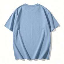 Women's Short Sleeve T-Shirt With Round Neck And Letter And Racing Car Print, 100% Comfortable Cotton, Women's Summer Clothes, Women's Holiday Clothes, Summer Clothes, Women's Spring Clothes, Summer Tops, Festival Clothes, Women's Easter Clothes. - 藍色 - 查看 2