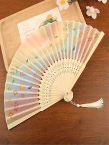 1 Pieces Of New Chinese-Style Ancient-Style Folding Fans. These Are Suitable For Women In Summer, Portable And Wearable. They Are Also Perfect For Traditional Chinese Dress, Qipao, And Dancing Photography. - Multicolor - View 5