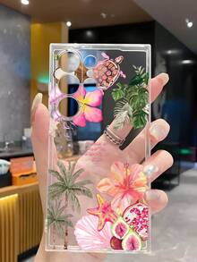 1 chiếc ốp lưng điện thoại mềm sáng tạo hình rùa biển, hoa, cây cọ, sao biển, tương thích với Honor, Galaxy A04e/12/A13/A14/A34/A50/A52/A53/A54/S21/S22/S23/S24/S25/S25Ultra/S25FE/S26/S26 PLUS/S26 ULTRA/S26 EDGE, 6A/7A/8A, 12T/13T/15T/15T Pro, phiên bản quốc tế - Trong sáng - Xem 5