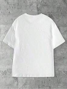Summer Men's Fashion Pattern Short Sleeve T-Shirt - 白色 - 查看 3