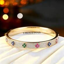 1 pieza Brazalete de lujo con patrón floral multicolor, adecuado para el uso diario y citas - pulsera - Ver 2