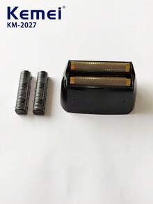 Kemei KM-2026 KM-2027 电动剃须刀替换刀头，原装替换刀头，往复式电动剃须刀刀网及刀片替换套装 - 黑色 - 查看 7