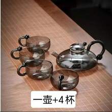 轻奢玻璃下午茶茶壶 高价值复古水果花茶茶壶茶壶套装 - 彩色 - 查看 8