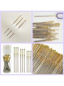 30pcs Cross Stitch Needle Set, Includes 3 Sizes Of Needles + Needle Case + Threader, Suitable For Handmade DIY Embroidery - 22#24#26#30 Pieces In Total + Plastic Tube - View 4