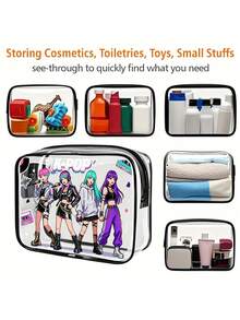 1 Túi đựng mỹ phẩm PVC chủ đề thần tượng K-Pop, Túi du lịch PVC có khóa kéo, Thiết kế logo K-Pop mang đậm văn hóa nhạc Pop Hàn Quốc, Túi đựng mỹ phẩm và đồ dùng vệ sinh cá nhân nhẹ và chống nắng dành cho phụ nữ và bé gái, Hộp đựng mỹ phẩm di động, Thiết kế dễ vệ sinh, Túi đựng đồ công nghệ | Thẩm mỹ hiện đại | Chất liệu chống phai màu, Vật dụng cần thiết khi đi du lịch, nghỉ mát, mùa hè, tựu trường, Túi đựng đồ dùng học tập, Túi đựng đồ dùng vệ sinh cá nhân, Túi đựng mỹ phẩm du lịch chống thấm nước - Nhiều màu - Xem 2